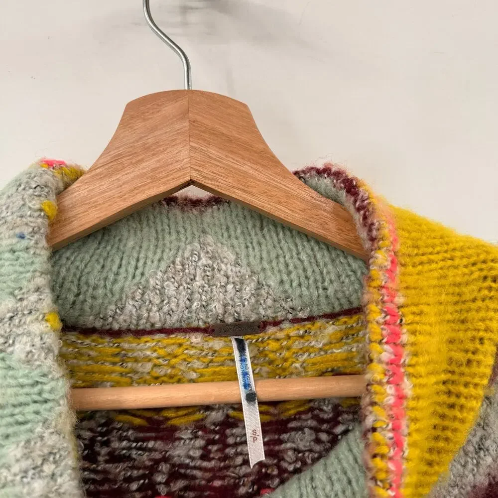 Free People RARE imagine colorful chunky knit sweater